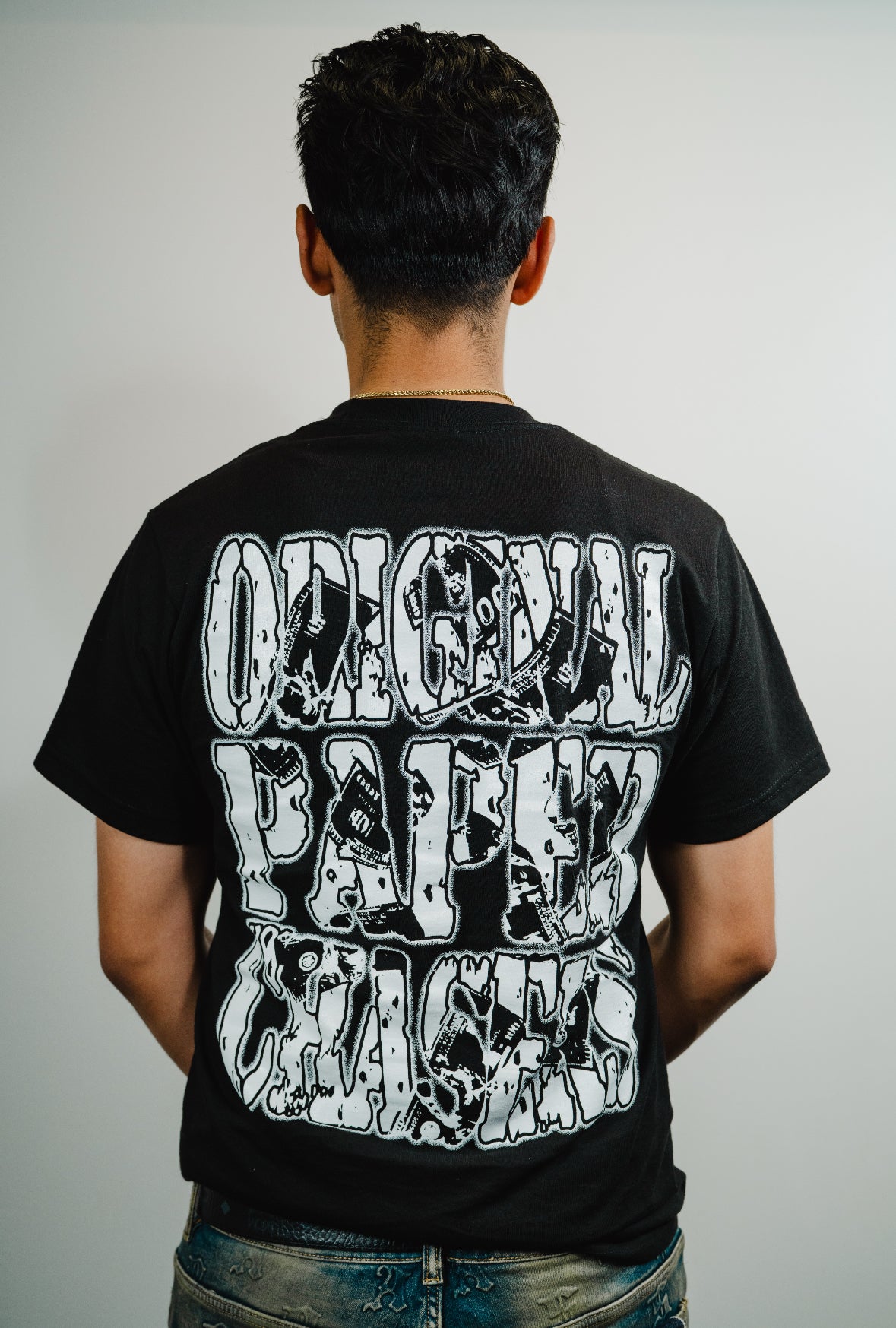 “ORIGINAL PAPER CHASERS” BLACK T-SHIRT