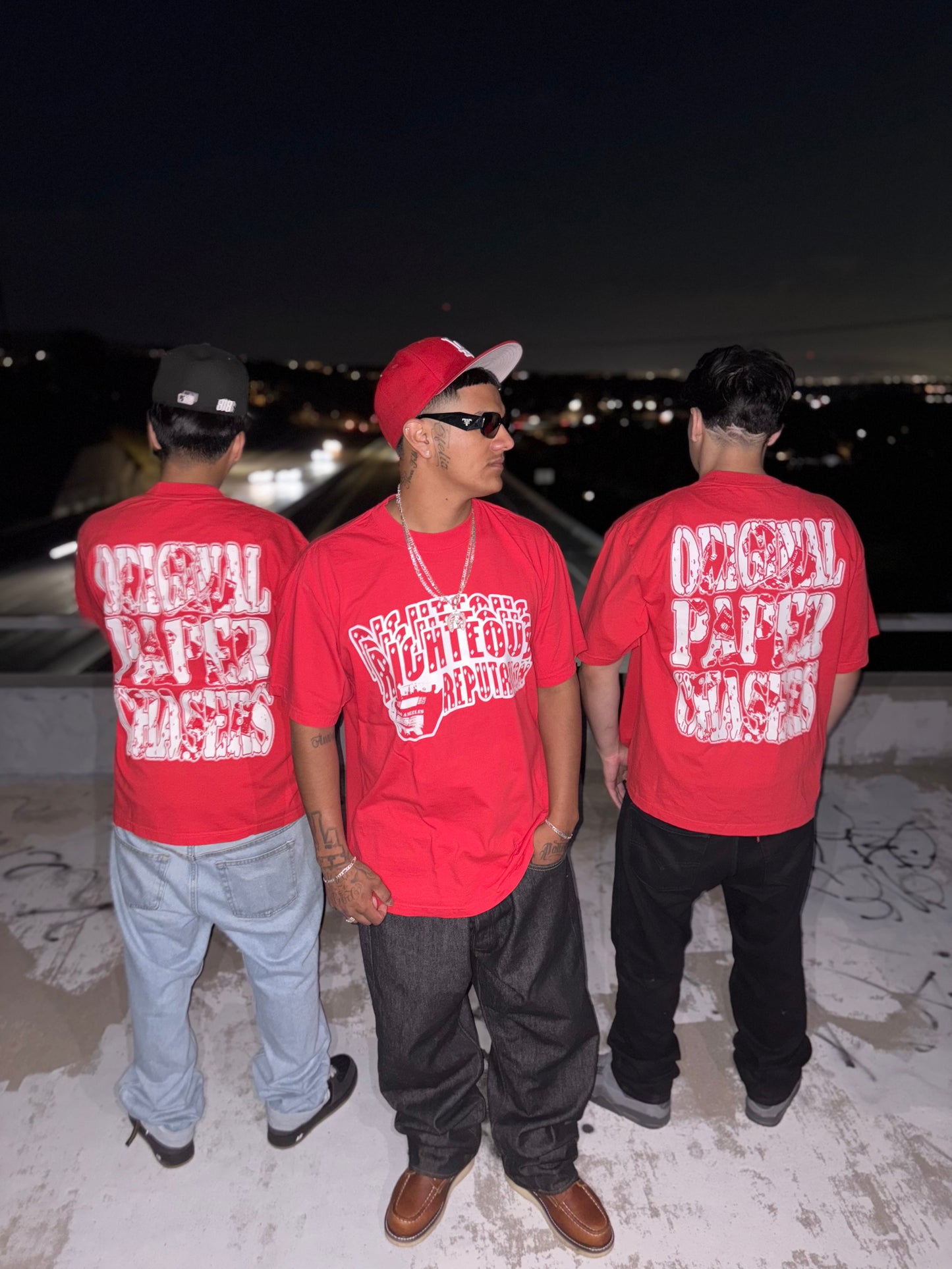 “ORIGINAL PAPER CHASERS” RED T-SHIRT