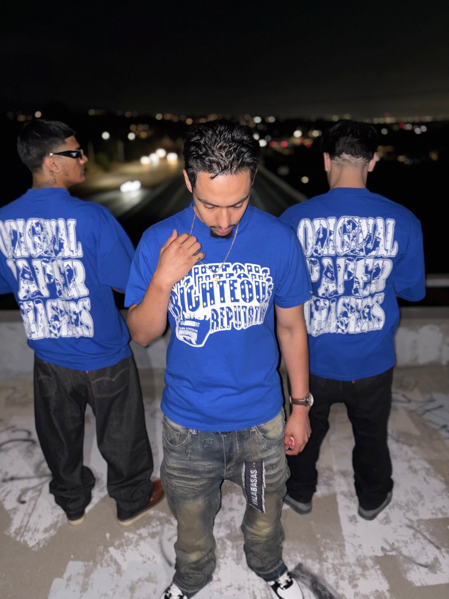 “ORIGINAL PAPER CHASERS” ROYAL T-SHIRT