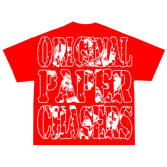 “ORIGINAL PAPER CHASERS” RED T-SHIRT