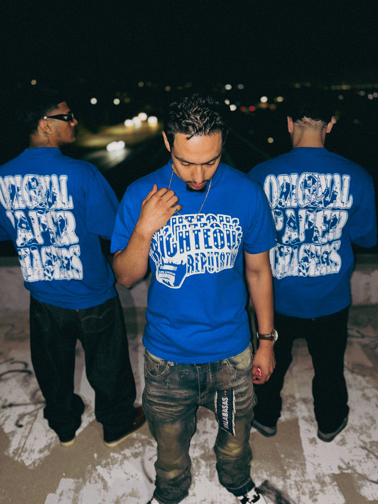 “ORIGINAL PAPER CHASERS” ROYAL T-SHIRT