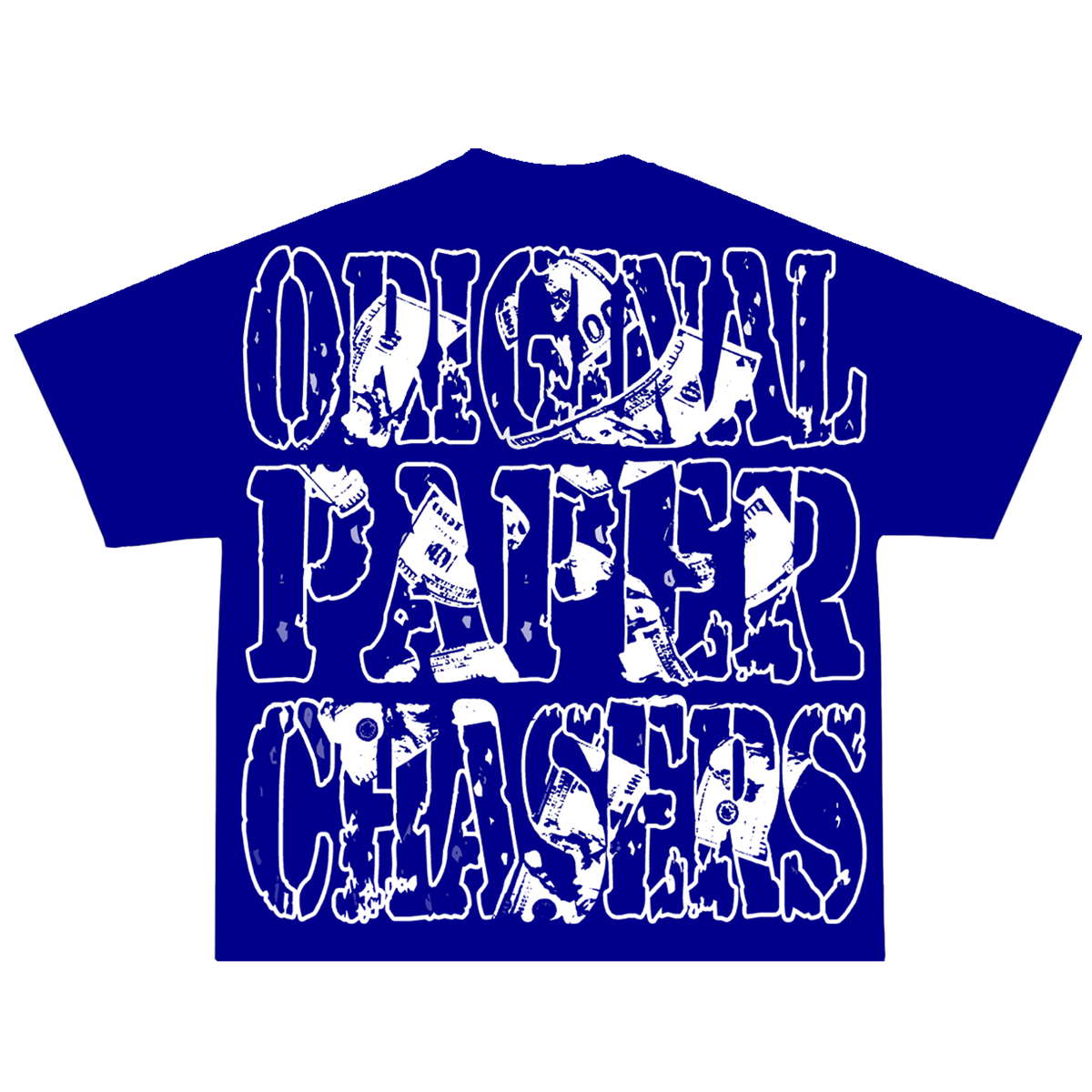 “ORIGINAL PAPER CHASERS” ROYAL T-SHIRT