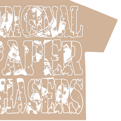 “ORIGINAL PAPER CHASERS” OATMEAL T-SHIRT