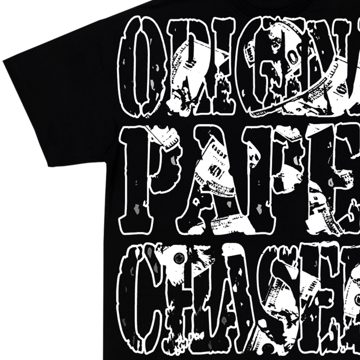 “ORIGINAL PAPER CHASERS” BLACK T-SHIRT