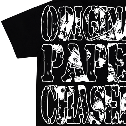 “ORIGINAL PAPER CHASERS” BLACK T-SHIRT
