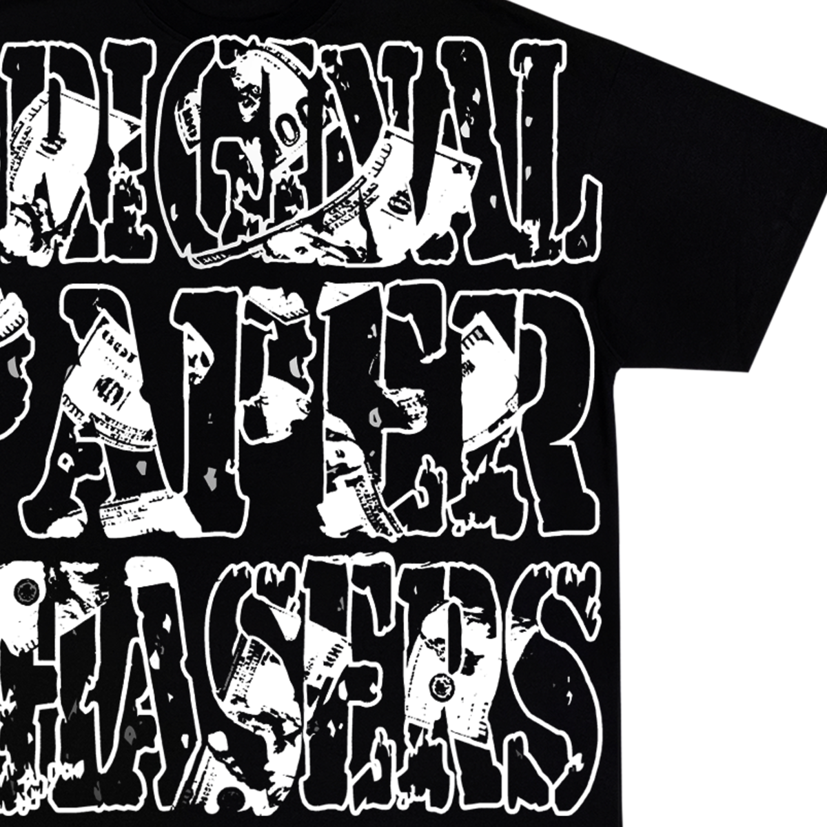 “ORIGINAL PAPER CHASERS” BLACK T-SHIRT