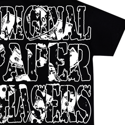 “ORIGINAL PAPER CHASERS” BLACK T-SHIRT